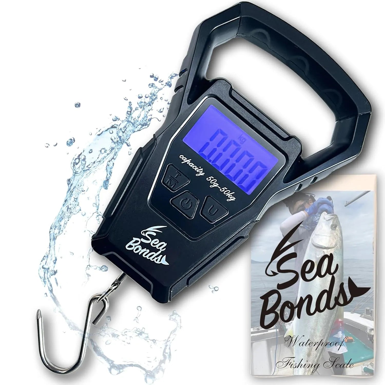 SeaBonds フィッシングスケール デジタル式 最大50kg IPX7防水