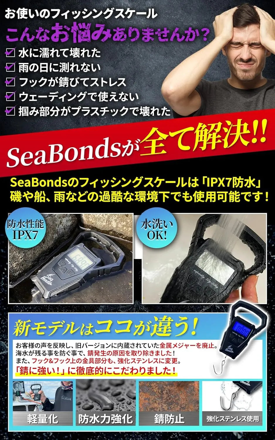 フィッシングスケール（オレンジ｜ブラック）　圧倒的にサビに強い 送料無料